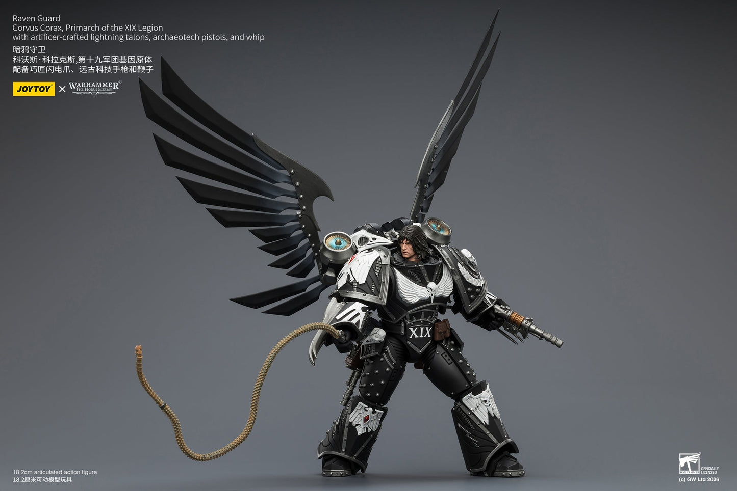 (CUTOFF MAY 1 ) Raven Guard Corvus Corax, Primarch of the XIX Legion - Warhammer "The Horus Heresy" 1/18 Action Figure By JOYTOY