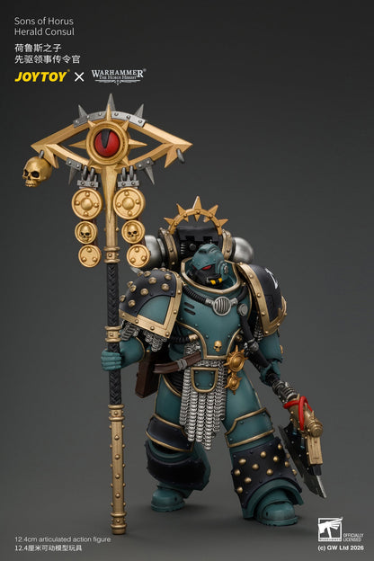 (29/10/2026) Sons of Horus Herald Consul with Icon of Allegiance, Bolt Pistol and Power Weapon - "The Horus (29/10/2026) Heresy" Warhammer 1/18 Action Figure By JOYTOY