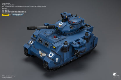 (20/5 CUTOFF) Ultramarines Predator Destructor with turret-mounted autocannon and sponson-mounted heavy bolters  - Warhammer 40K 1/18 Action Figure By JOYTOY