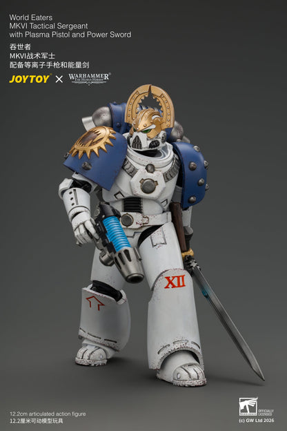 (18/9) World Eaters MKVI Tactical Sergeant with Plasma Pistol and Power Sword - Warhammer "The Horus Heresy" 1/18 Action Figure By JOYTOY