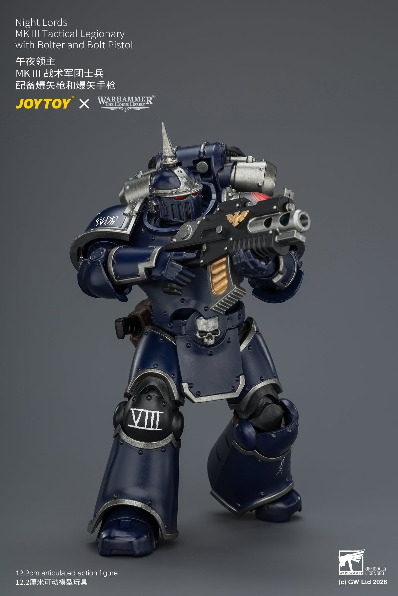 (30/6)Night Lords MKVI Tactical Legionary & MK III Tactical Legionary - "The Horus Heresy" Primarch-Warhammer 40k 1/18 Action Figure By JOYTOY