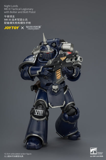 (30/6)Night Lords MKVI Tactical Legionary & MK III Tactical Legionary - "The Horus Heresy" Primarch-Warhammer 40k 1/18 Action Figure By JOYTOY
