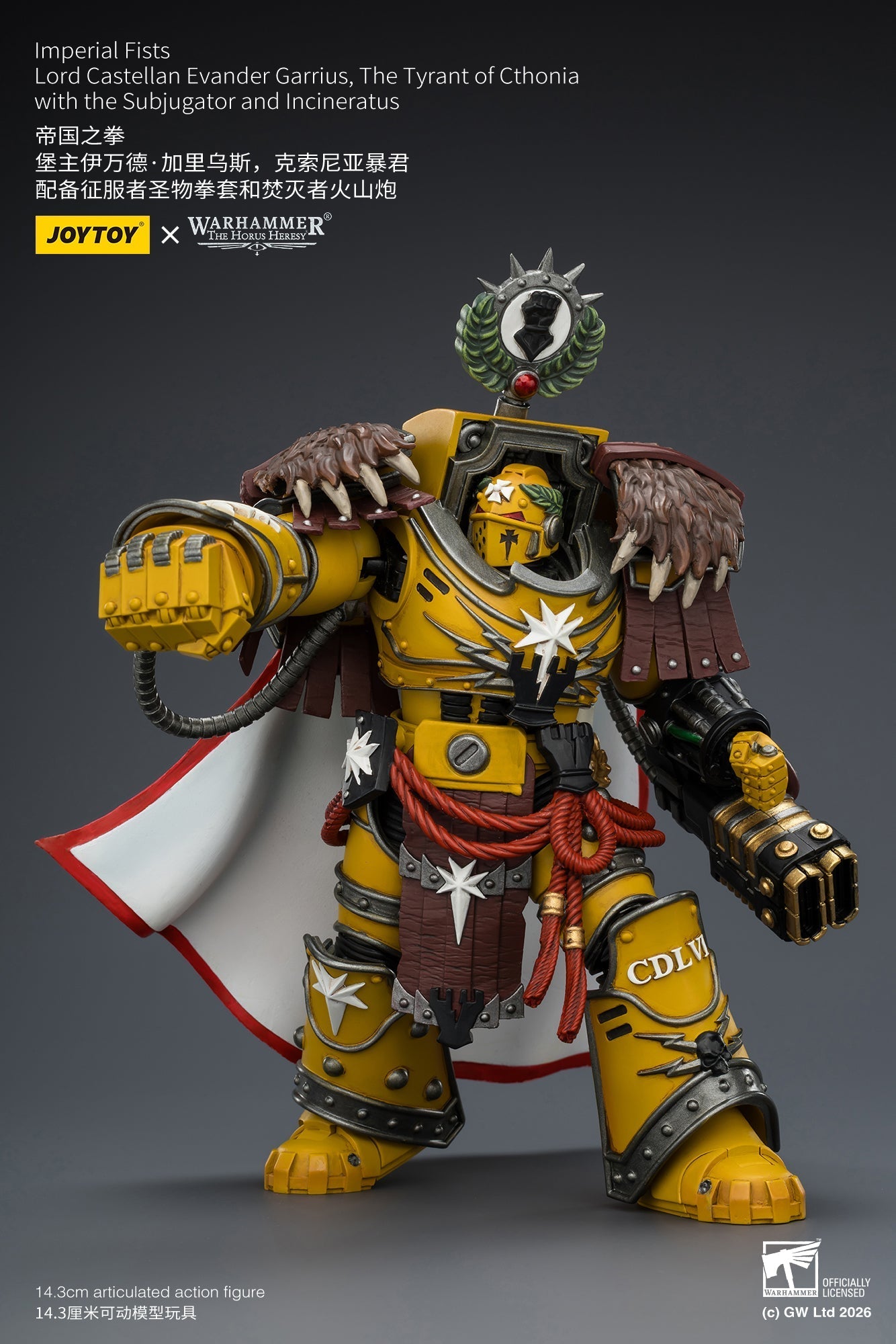 (15/6 CUTOFF) Imperial Fists Lord Castellan Evander Garrius & Legion Praetor in Mk III Armour - "The Horus Heresy" Primarch-Warhammer 40k 1/18 Action Figure By JOYTOY