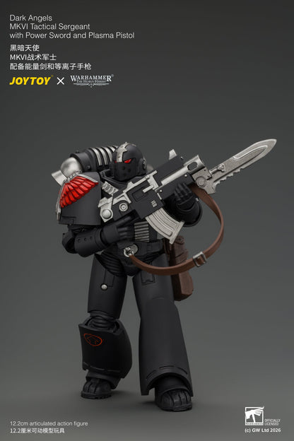 (18/9) Dark Angels MKVI Tactical Sergeant with Power Sword and Plasma Pistol - Warhammer "The Horus Heresy" 1/18 Action Figure By JOYTOY