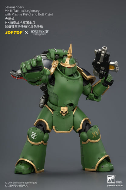(15/7) Salamanders MK III Tactical Legionary & MKVI Tactical Legionary - "The Horus Heresy" Warhammer 40k 1/18 Action Figure By JOYTOY