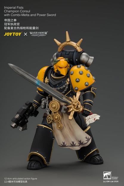(18/9) Imperial Fists Champion Consul with Combi-Melta and Power Sword - Warhammer "The Horus Heresy" 1/18 Action Figure By JOYTOY