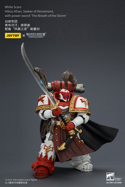 (20 MAR CUTOFF) White Scars Qin Xa & Hibou Khan &Contemptor Dreadnought-Warhammer 40k 1/18 Action Figure By JOYTOY