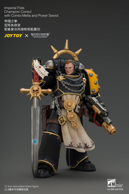 (18/9) Imperial Fists Champion Consul with Combi-Melta and Power Sword - Warhammer "The Horus Heresy" 1/18 Action Figure By JOYTOY
