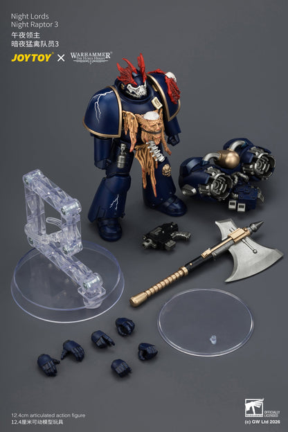 (25/8) Night Lords Night Raptors - "The Horus Heresy" Primarch-Warhammer 30k 1/18 Action Figure By JOYTOY