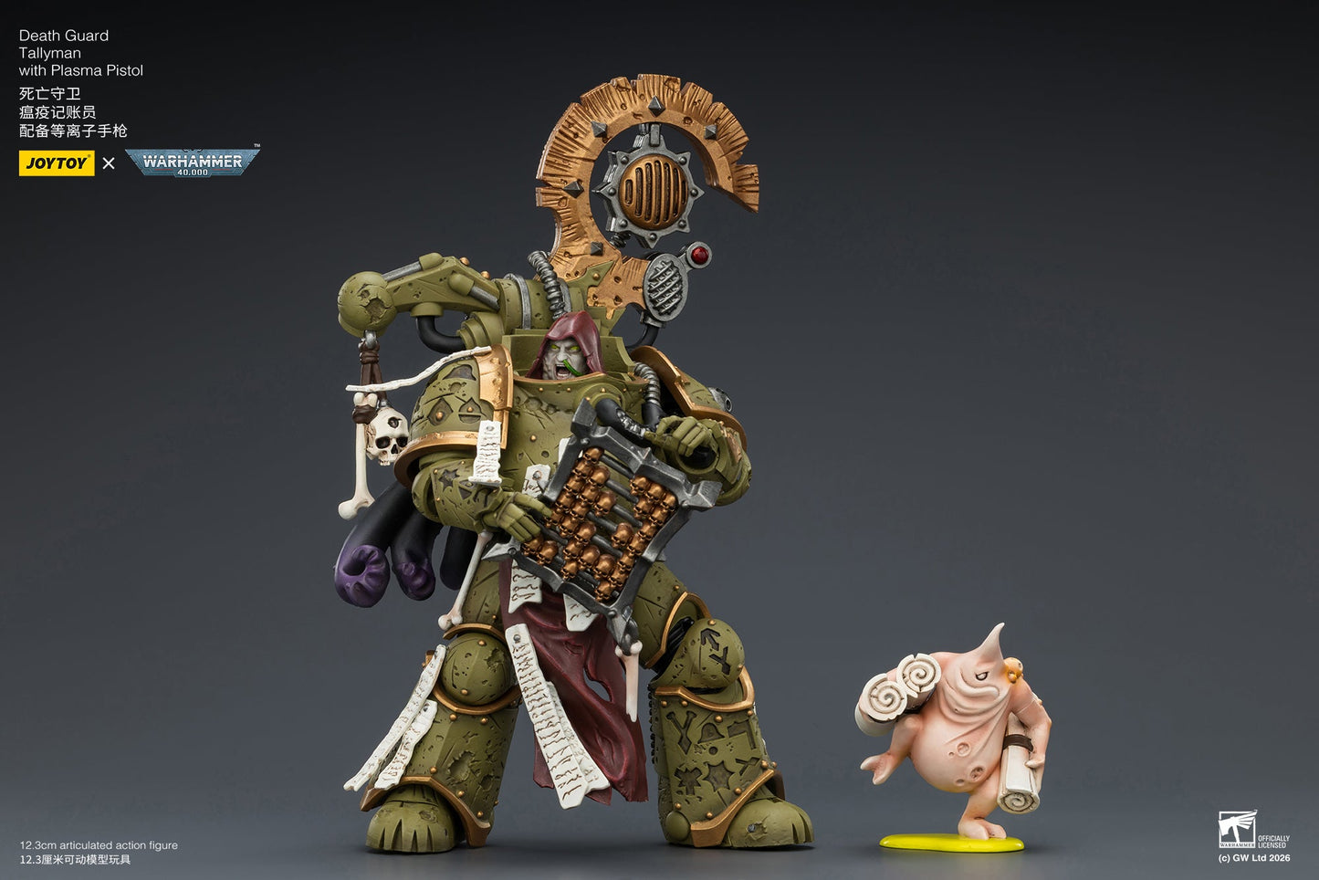 (10/5)Death Guard Biologus Putrifier & Death Guard Tallyman - "Warhammer 40,000” 1/18 Action Figure By JOYTOY