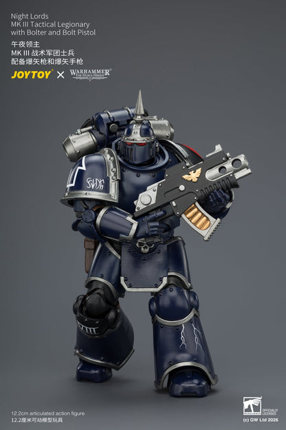 (30/6)Night Lords MKVI Tactical Legionary & MK III Tactical Legionary - "The Horus Heresy" Primarch-Warhammer 40k 1/18 Action Figure By JOYTOY
