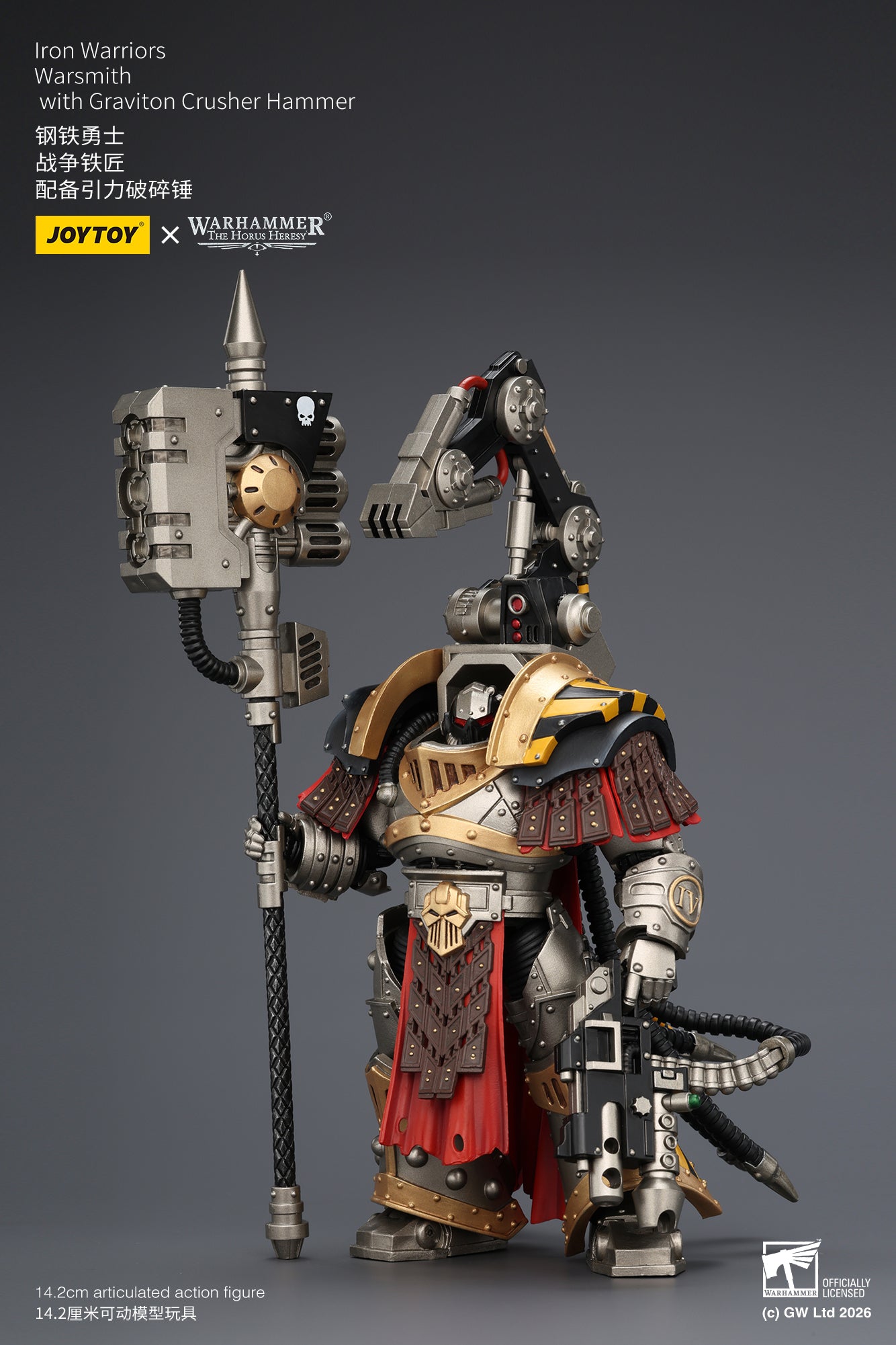 (10/5)Iron Warriors Legion Praevian with Bolt Pistol & Warsmithwith  Graviton Crusher Hammer- "The Horus Heresy” 1/18 Action Figure By JOYTOY