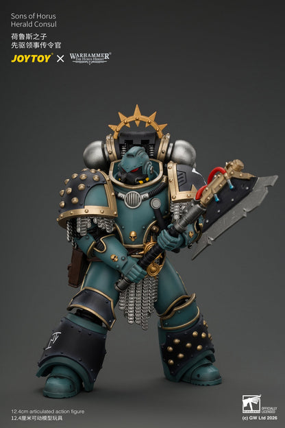 (29/10/2026) Sons of Horus Herald Consul with Icon of Allegiance, Bolt Pistol and Power Weapon - "The Horus (29/10/2026) Heresy" Warhammer 1/18 Action Figure By JOYTOY