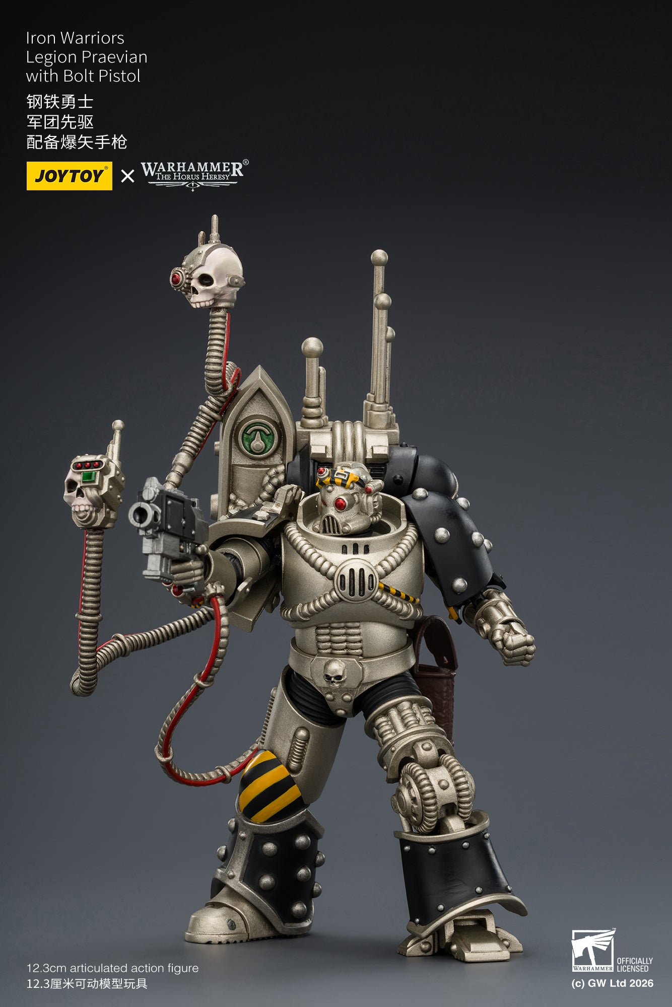 (10/5)Iron Warriors Legion Praevian with Bolt Pistol & Warsmithwith  Graviton Crusher Hammer- "The Horus Heresy” 1/18 Action Figure By JOYTOY