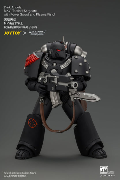 (18/9) Dark Angels MKVI Tactical Sergeant with Power Sword and Plasma Pistol - Warhammer "The Horus Heresy" 1/18 Action Figure By JOYTOY