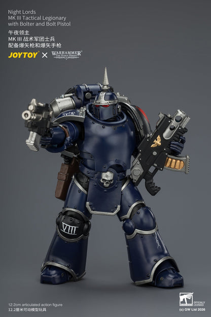 (30/6)Night Lords MKVI Tactical Legionary & MK III Tactical Legionary - "The Horus Heresy" Primarch-Warhammer 40k 1/18 Action Figure By JOYTOY