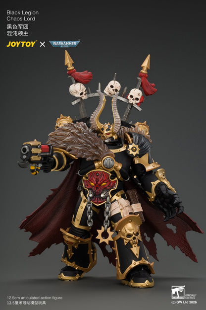 (10/11/2026) Black Legion Chaos Lord with Power Fist, Plasma Pistol and Astartes Chainblade - Warhammer 40K 1/18 Action Figure By JOYTOY