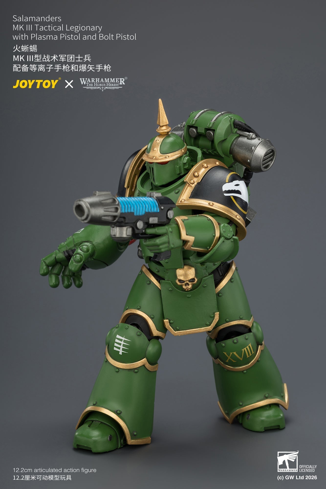 (15/7) Salamanders MK III Tactical Legionary & MKVI Tactical Legionary - "The Horus Heresy" Warhammer 40k 1/18 Action Figure By JOYTOY