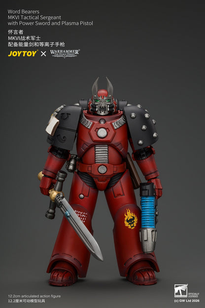 (5/10/2026)Word Bearers Erebus, the Dark Apostle & MkVI Tactical Sergeant - Warhammer "The Horus Heresy" 1/18 Action Figure By JOYTOY