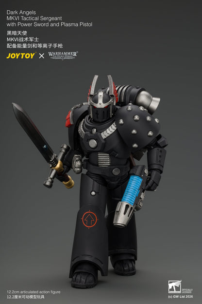 (18/9) Dark Angels MKVI Tactical Sergeant with Power Sword and Plasma Pistol - Warhammer "The Horus Heresy" 1/18 Action Figure By JOYTOY