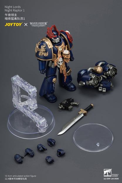 (25/8) Night Lords Night Raptors - "The Horus Heresy" Primarch-Warhammer 30k 1/18 Action Figure By JOYTOY