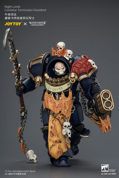 (30/6)Night Lords Contekar Terminator Dissident & Contekar Terminator - "The Horus Heresy" Primarch-Warhammer 40k 1/18 Action Figure By JOYTOY