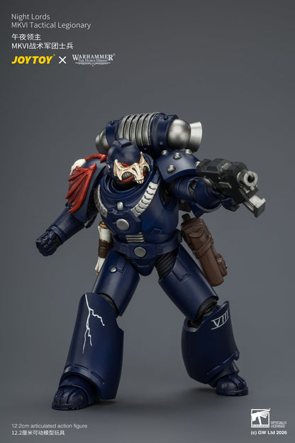 (30/6)Night Lords MKVI Tactical Legionary & MK III Tactical Legionary - "The Horus Heresy" Primarch-Warhammer 40k 1/18 Action Figure By JOYTOY