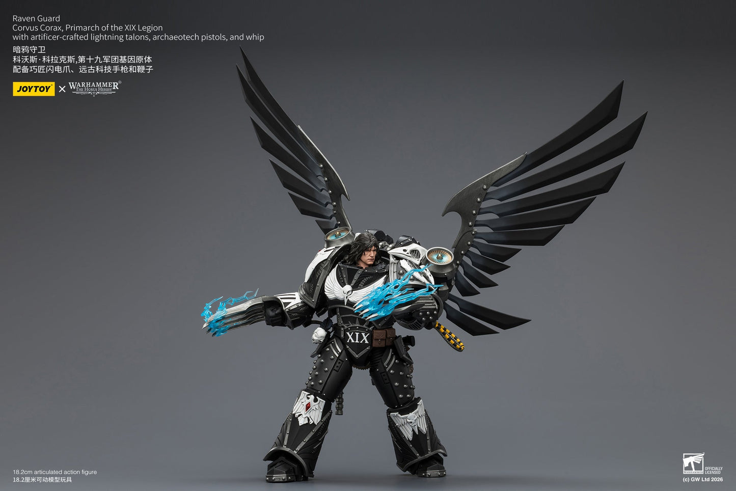 (CUTOFF MAY 1 ) Raven Guard Corvus Corax, Primarch of the XIX Legion - Warhammer "The Horus Heresy" 1/18 Action Figure By JOYTOY
