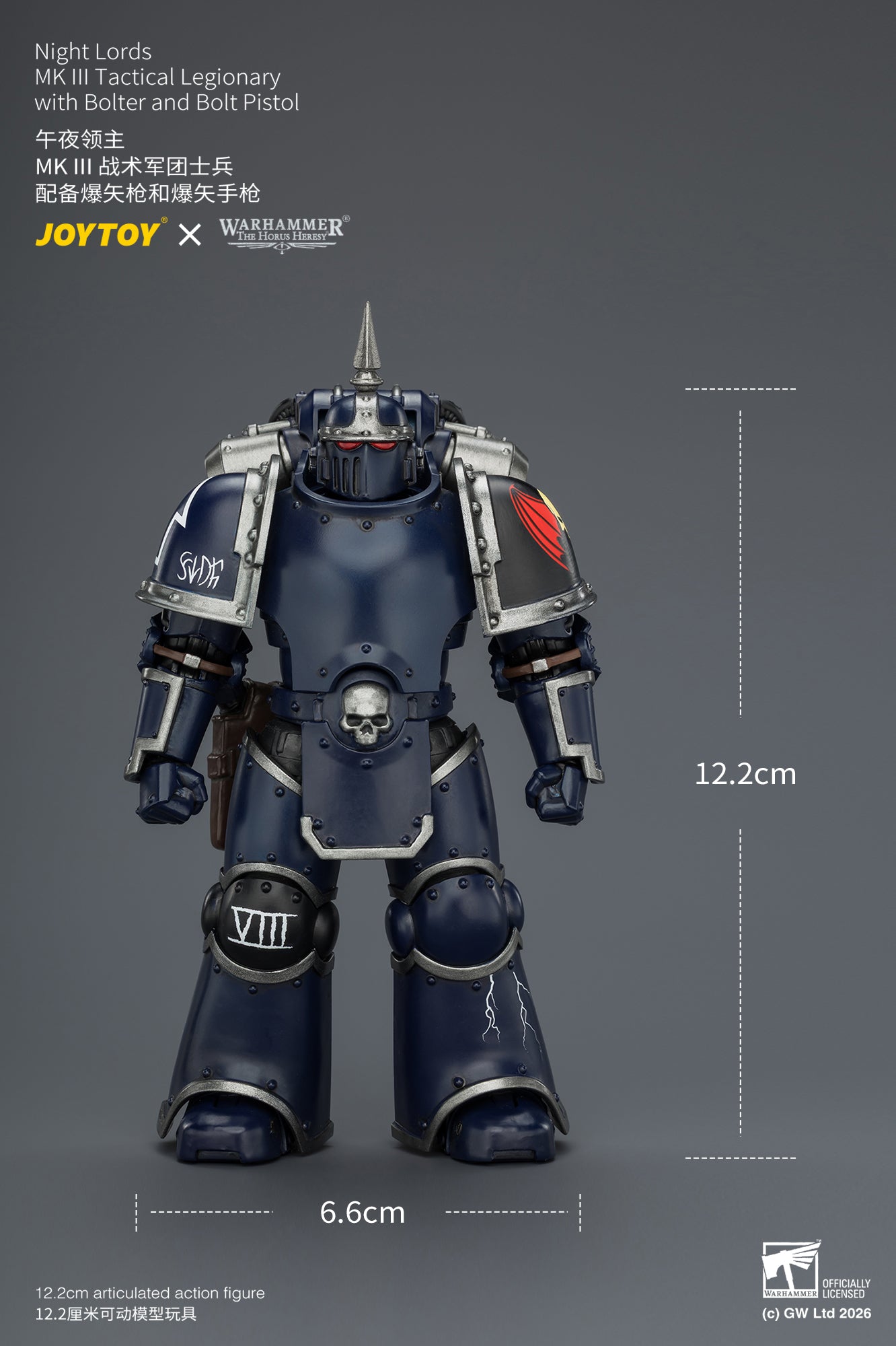 (30/6)Night Lords MKVI Tactical Legionary & MK III Tactical Legionary - "The Horus Heresy" Primarch-Warhammer 40k 1/18 Action Figure By JOYTOY