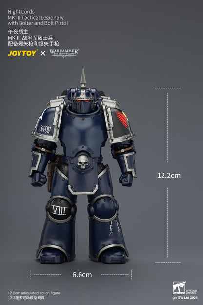 (30/6)Night Lords MKVI Tactical Legionary & MK III Tactical Legionary - "The Horus Heresy" Primarch-Warhammer 40k 1/18 Action Figure By JOYTOY