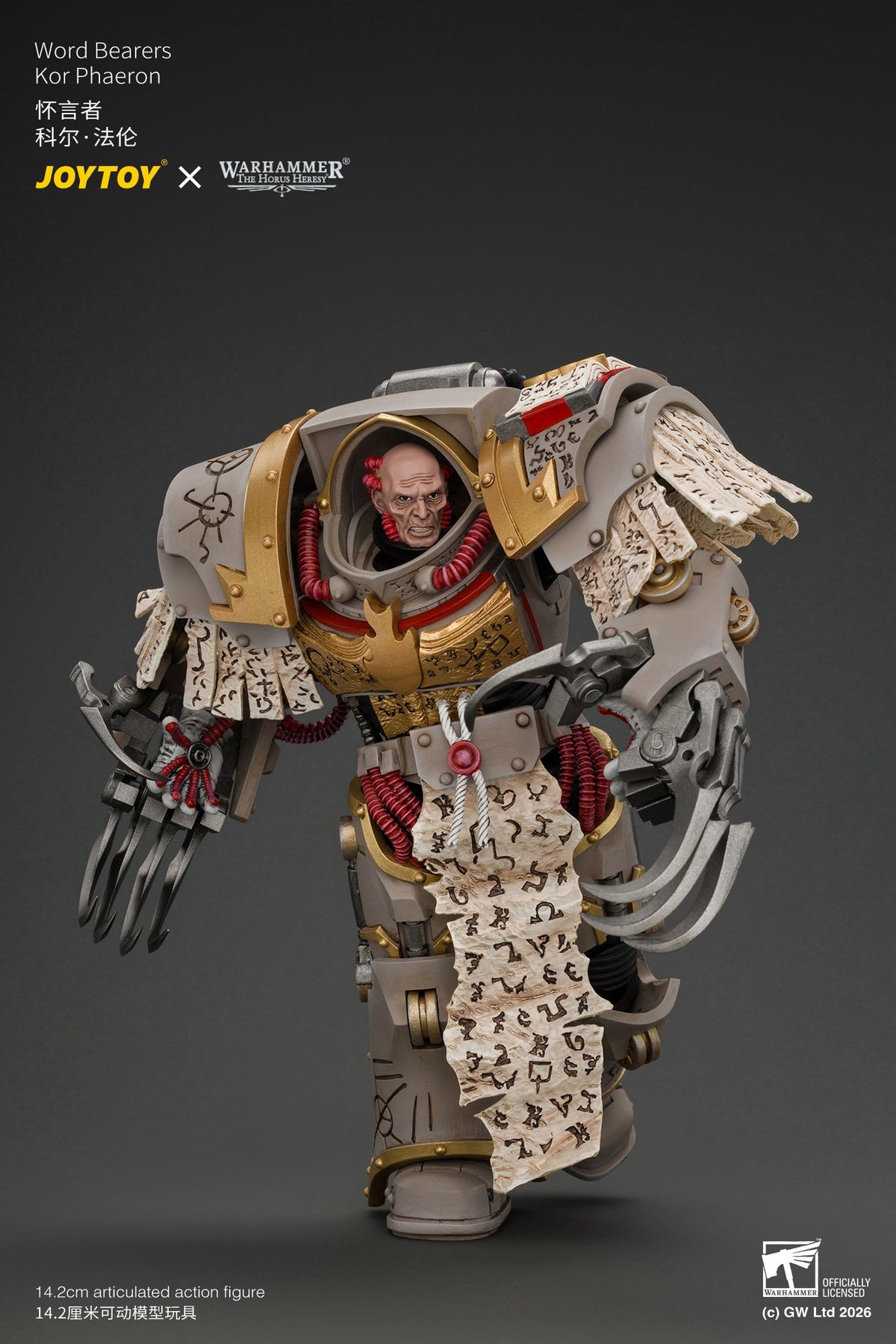 (29/10/2026) Word Bearers Kor Phaeron with Patriarch's Claws - "The Horus Heresy" Warhammer 1/18 Action Figure By JOYTOY