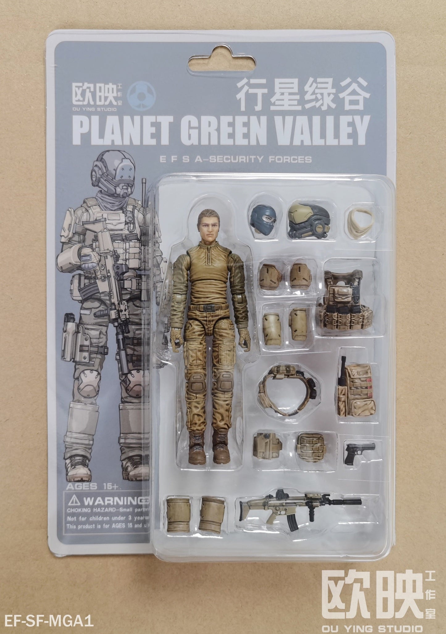 (INSTOCK) EFSA - Security Forces Blue Wing Group Male Military Figures - 1/18 Action Figure By Planet Green Valley
