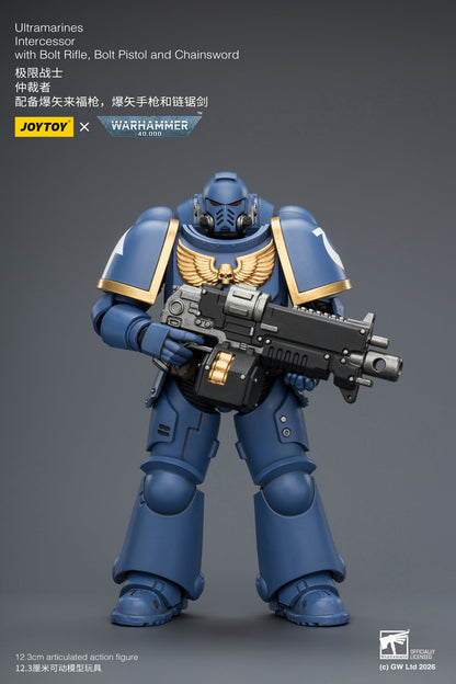 (20/5 CUTOFF) Intercessor with Bolt Rifle, Bolt Pistol and Chainsword - Warhammer 40K 1/18 Action Figure By JOYTOY