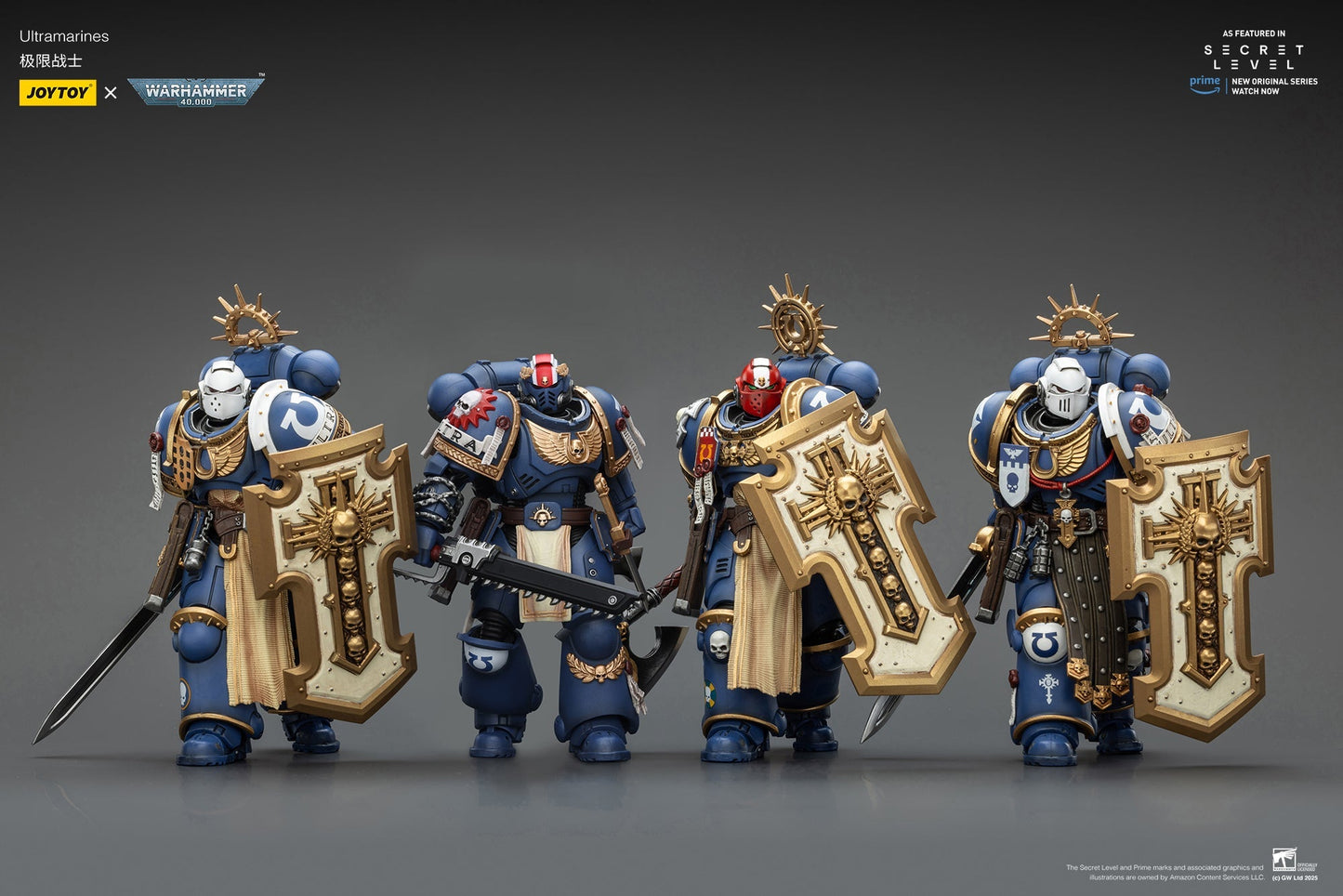 Ultramarines Set - Titus, Metaurus, Levantus, Torvald - Warhammer 40K  1/18 Action Figure By JOYTOY