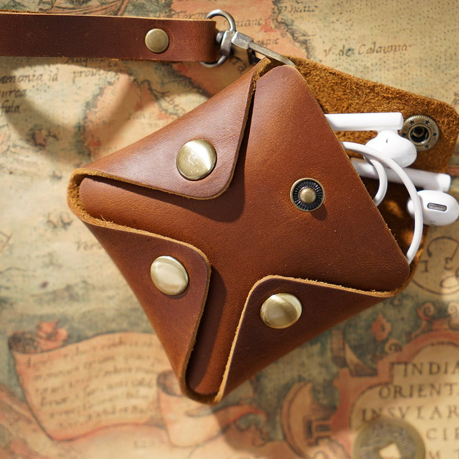 Crazy Horse Leather Small Change Bag - Pendant