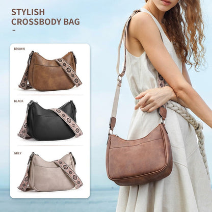 Women's Leather Bag - Single Room Adjustable
