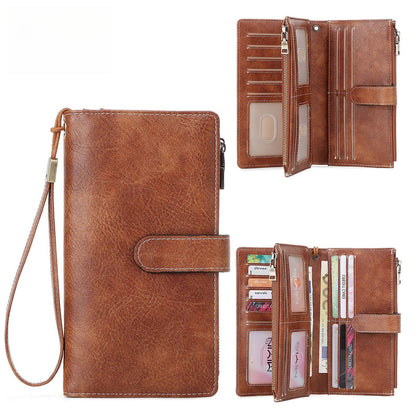 Ladies Leather Bag - Solid Color Clutch Bag