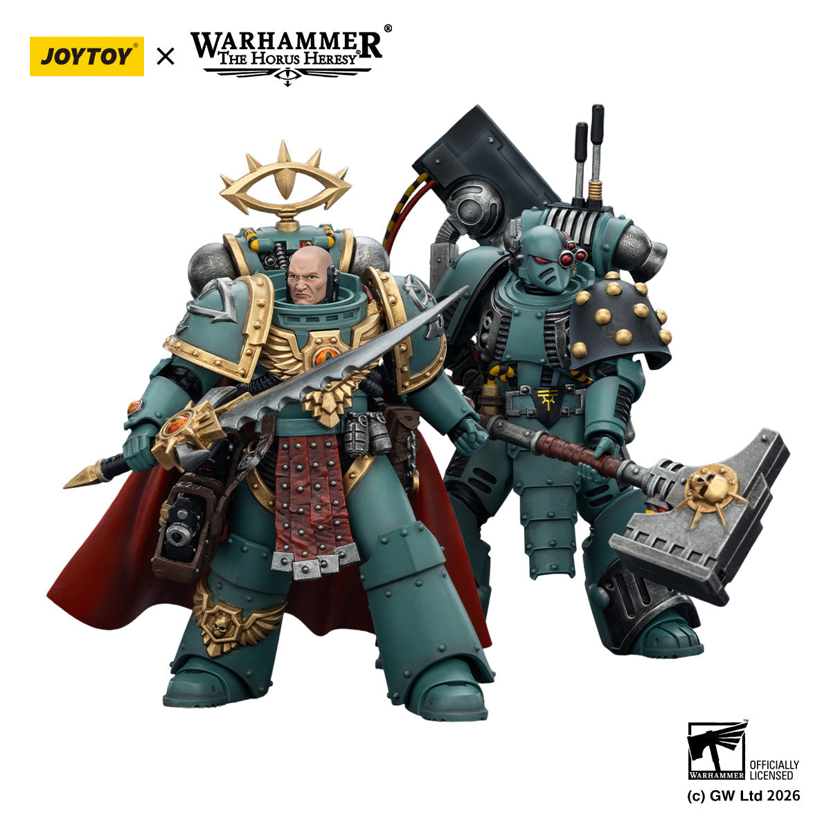 (5 MAR CUT OFF) Sons of Horus Tybalt Marr Captain of the 18th Company & Sons of Horus Siege Breaker- Warhammer "The Horus Heresy" Action Figure By JOYTOY