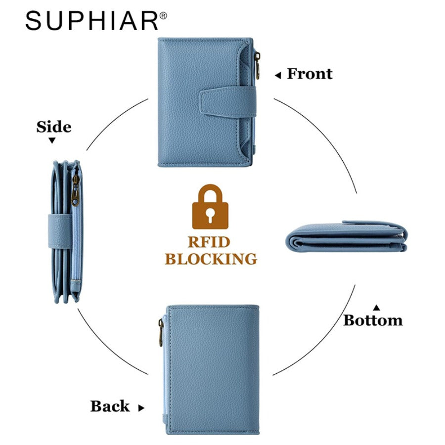 PU leather lady zipper change purse