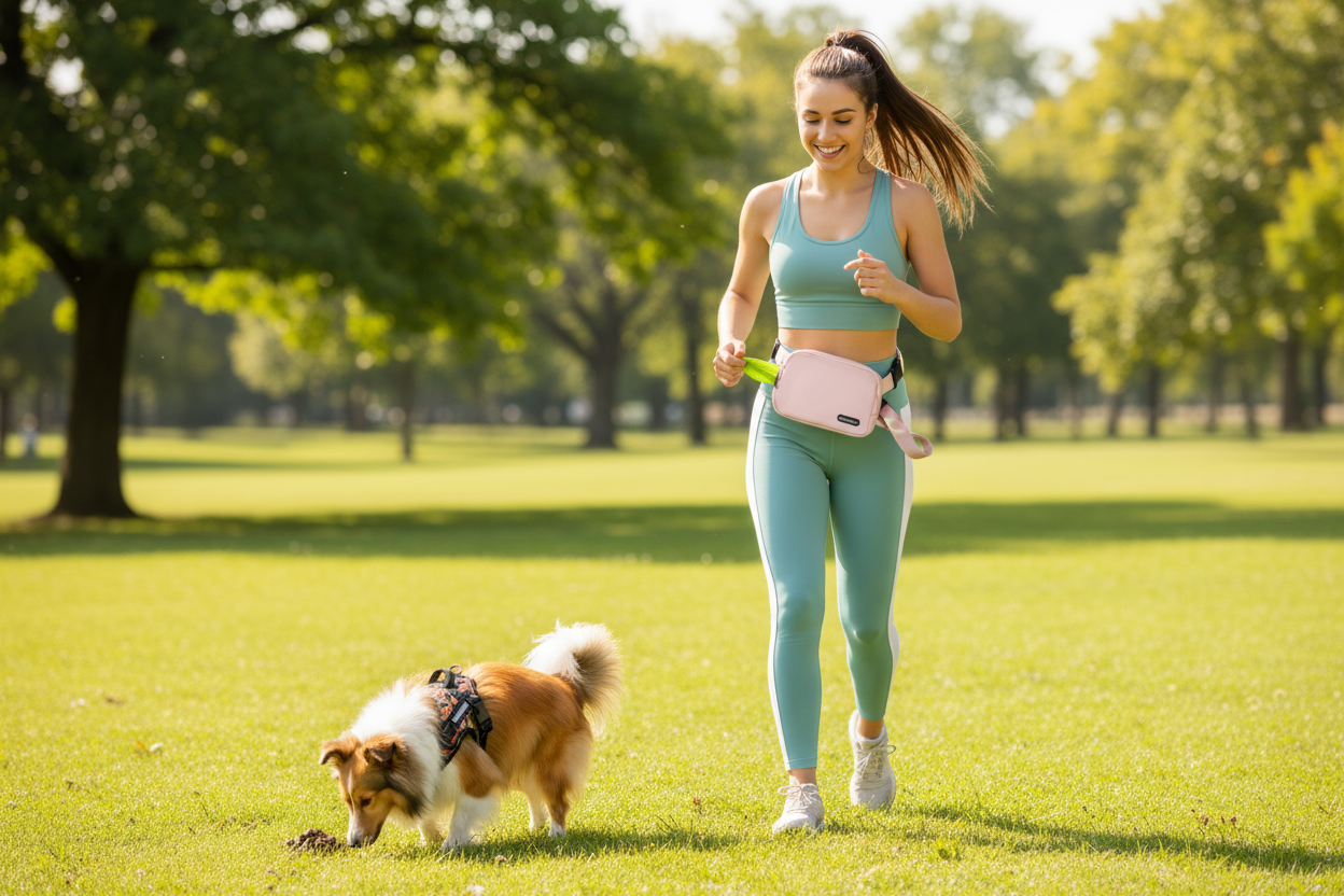 Dog Walking Bag (waist & crossbody) (Pink)