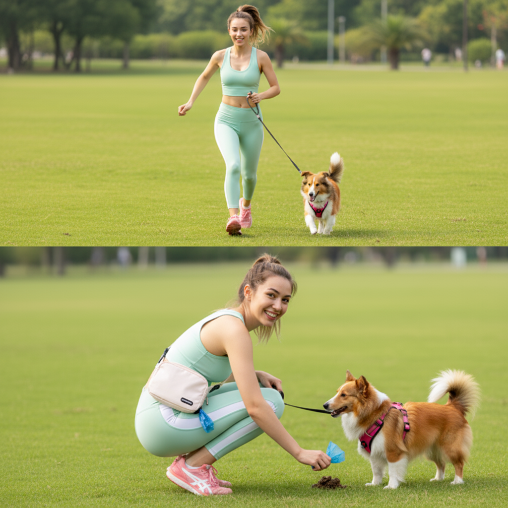 Dog Walking Bag (waist & crossbody) (Pink)