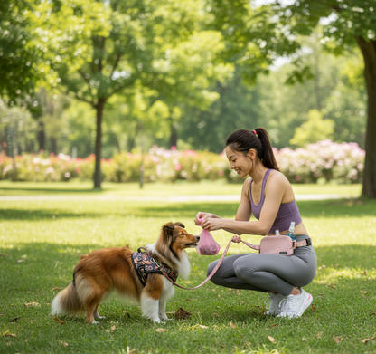 Dog Walking Bag (waist & crossbody) (Pink)