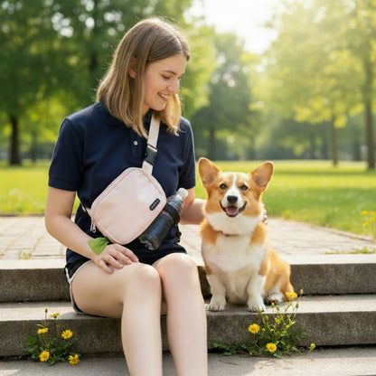 Dog Walking Bag (waist & crossbody) (Pink)